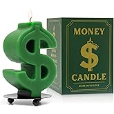 Money Candle for Wealth & Luck Manifestation – Funny Candles for Any Occasion - Vanilla Scented Candle for Spiritual Gifts – Decorative Candles with Metal Tray – Soy Wax Money Gift Ideas