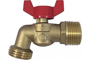 MI MADOL IMPORTS, LLC MADOL Brass Ball Valve Similar to Arrowhead 3/4" Male NPT inlet with 3/4 water hose outlet ideal for gardens and patios 79-212 - Llave de Manguera o Nariz Llave de Manguera Esfera Mariposa