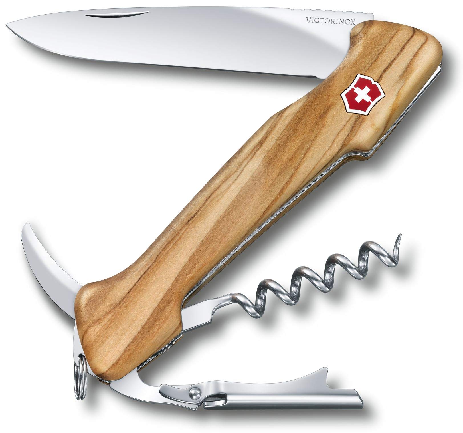 Victorinox, Wine Master Wood, Swiss Army Pocket Knife, Large, Multi Tool, Camping, 6 Functions, Blade, Two step lever, Bottle opener, Lockable Blade