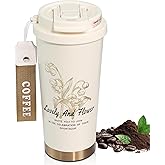 DITOSH Insulated Coffee Tumbler 17.9oz 530ml Travel Coffee Mug 316 Stainless Steel Dual Drink Openings Leakproof Lid Reusable Insulated Coffee Mug Hot and Cold Ideal Travel Mug for Coffee Lover Daily