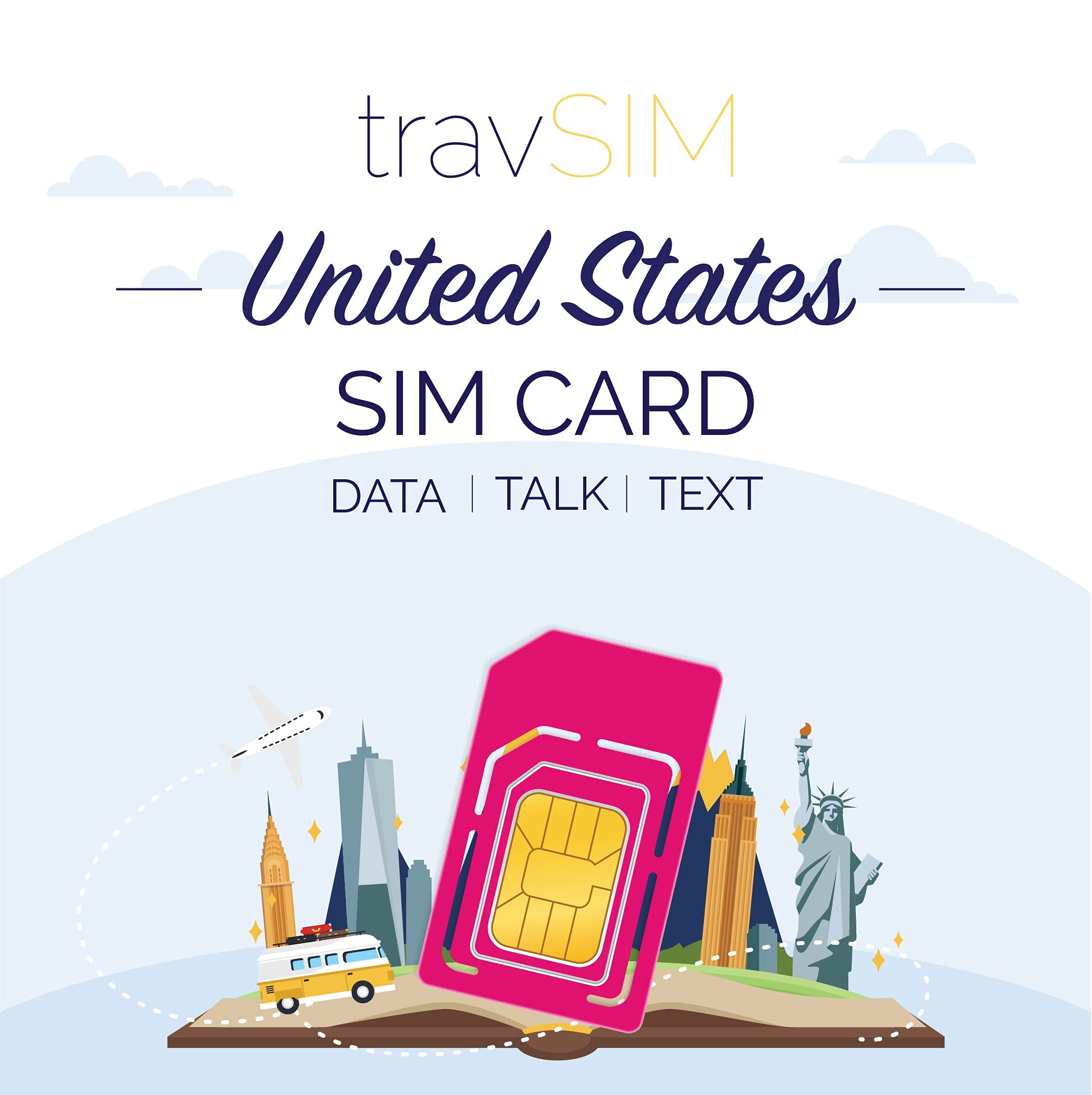 travSIM USA SIM Card (T-Mobile SIM Card) for Valid 10 Days – 50GB 3G 4G LTE Mobile Data - United States T-Mobile US SIM Card