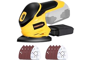 Cordless Detail Sander Compatible with DeWalt 20V Max Battery (Tool Only), 12,000 OPM, 10Pcs Sandpapers, Dust Bag for Woodwor
