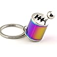 maycom Creative Auto Part Model Gear Box Keychain Six-speed Manual Transmission Shift Lever Keyring Key Chain Ring Keyrings Keyfob (Rainbow)