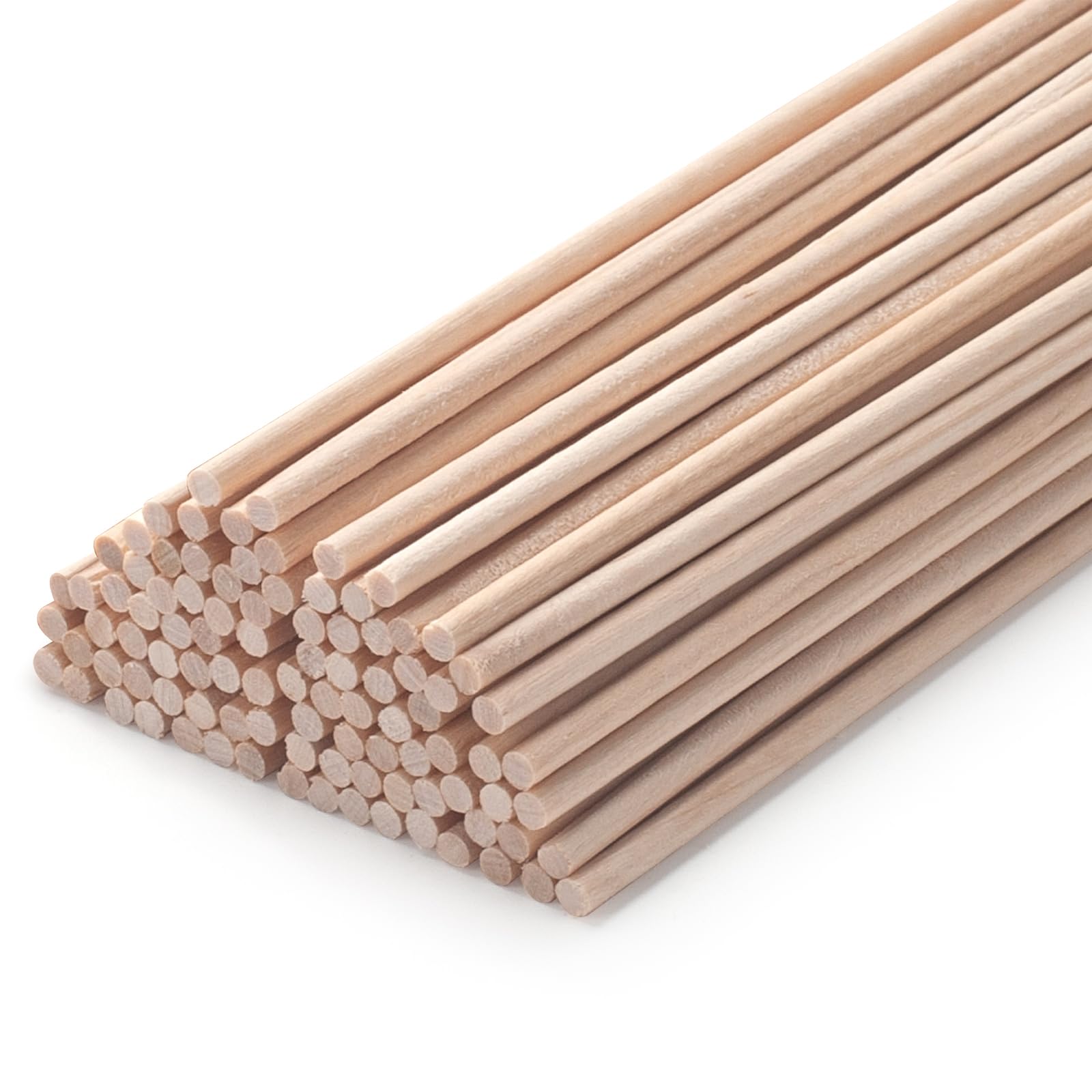 Wooden Dowel Rods Wood Dowels Wooden Sticks for Crafts, 200 PCS 3mm x 15 cm Round Macrame Sticks, Unfinished Hardwood Sticks for Crafting, Arts and DIYers, Tiered Cake Support and Wedding Ribbon Wands