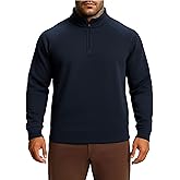 Project Titan Men's Quarter Zip Pullover Sweatshirts Fleece Sweatshirt Stand Collar Long Sleeve Shirt with Side Pockets