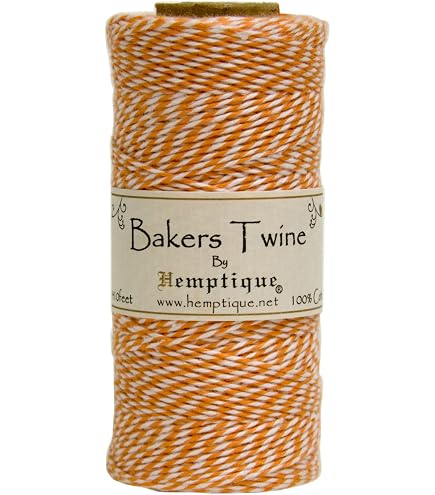 Everlasto 100m Solid Cotton Baker's Twine - 2mm Tangerine Craft String - View #5