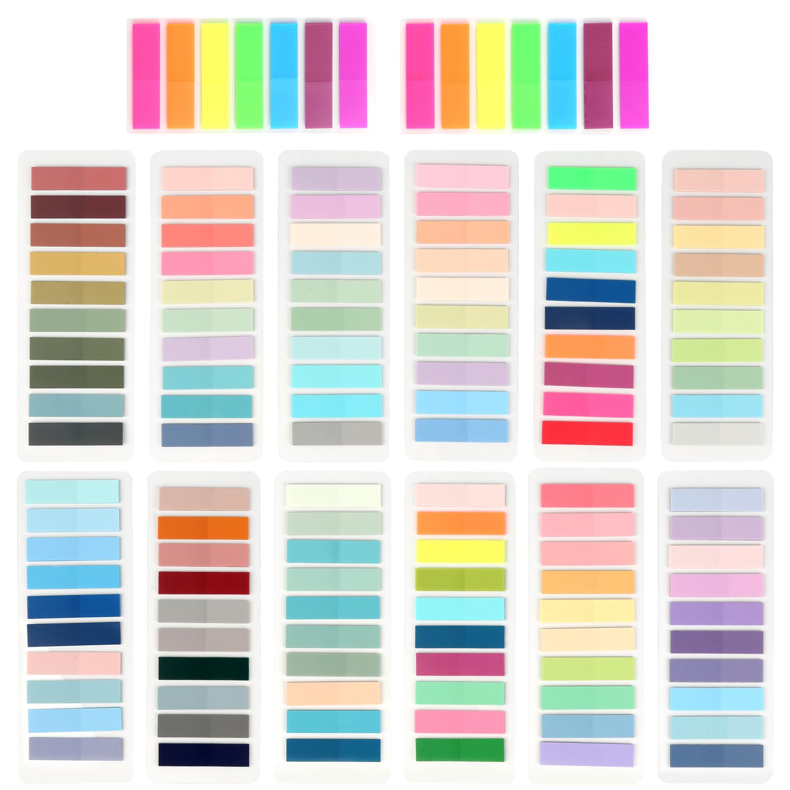 2680 Pcs Sticky Tabs, Book Tabs for Annotating Books, 14 Sheets Sticky Index Tabs, Morandi Sticky Notes Tabs for Annotation Books, Page Markers, Bible Accessories, Index, School Supplies