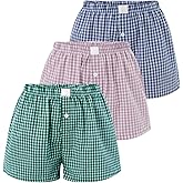 Numgug Womens Y2k Plaid Shorts Women Cute Lounge Pajama Boxer Shorts Checkered Sleep Shorts Gingham PJ Shorts, XX-Large, A Pack6