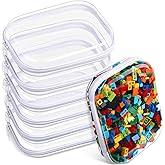 Sanwuta 6 Pcs Clear Hard Zipper Case Hard Plastic Zipper Pouches Makeup Bag Pencil Pouches Transparent Cases for Snacks Plastic Storage Organizer Box for Travel(Clear,7.87 x 5.9 x 2 Inch)