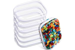 Sanwuta 6 Pcs Clear Hard Zipper Case Hard Plastic Zipper Pouches Makeup Bag Pencil Pouches Transparent Cases for Snacks Plastic Storage Organizer Box for Travel(Clear,7.87 x 5.9 x 2 Inch)