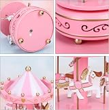 Classic Carousel Music Box LED Color Changing 4 Horse view 4