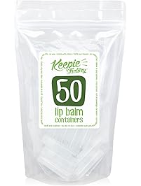 Keepie Factory Empty Lip Balm Containers - FDA APPROVED Non Toxic BPA Free MADE IN USA DIY Round Tubes & Caps Business Professional Quality, Clear (50 Pack)