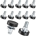 Celuisiva 1/4" Thread Leveling Feet, 12 PCS Furniture Levelers with T-Nuts, Adjustable Furniture Feet Threaded Screw in, Table Levelers for Adjusting Individual Furniture Feet