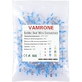 100PCS Blue Waterproof Solder Seal Wire Connectors 16-14 AWG, Heat Shrink Butt Connectors Terminals Solder Sleeve Wire Splice Connector for Marine Boat Wire Joint