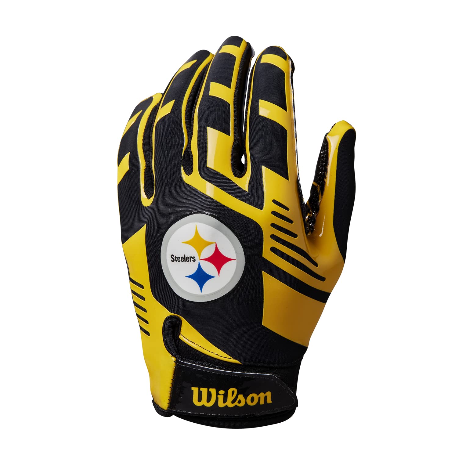 Wilson Gloves NFL TEAM SUPER GRIP, One size fits all for teenagers, Silicone/Stretch Lycra