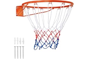 KOTEK Basketball Rim, 15"/18" Wall Door Mounted Basketball Rim Goal with All Weather Net, Basketball Hoop Replacement for Ind