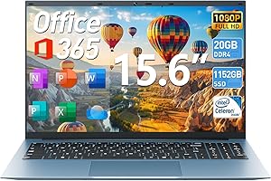 Naclud Laptop, 15.6 Inch Laptops, Windows 11 Computer, 20GB DDR4, 128GB EMMC+1024GB SSD Storage, Expansion 4TB, Celeron N5095 Quad-Core, Office 365 1-Year, WiFi 6, HDMI, Type-C, USB3.2 * 3(Gray)