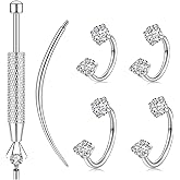 LORACOXS Horseshoe Nose Ring for Women, 20G 18G 16G Surgical Steel Nose Hoops, Multi-Purpose Nose Piercing Jewelry for Cartilage Helix Tragus Labret Septum Lips Ears