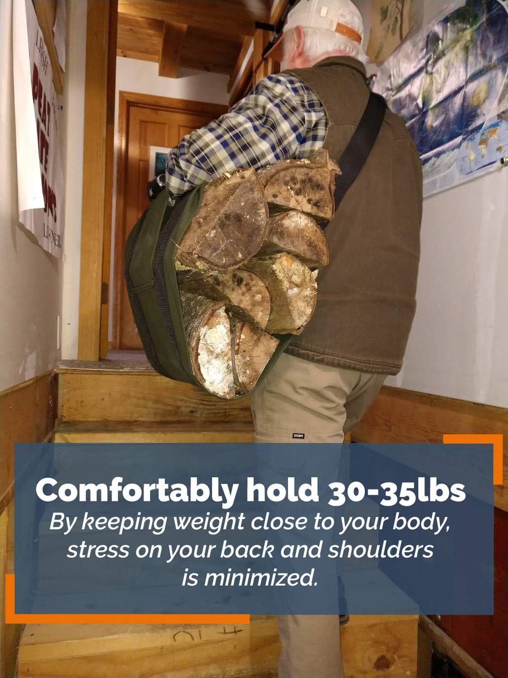 LogOX WoodOX Sling - The World's Most Ergonomic Firewood, Kindling, and Log Carrier - Designed in Vermont and Made in USA (Patented) - Image 5