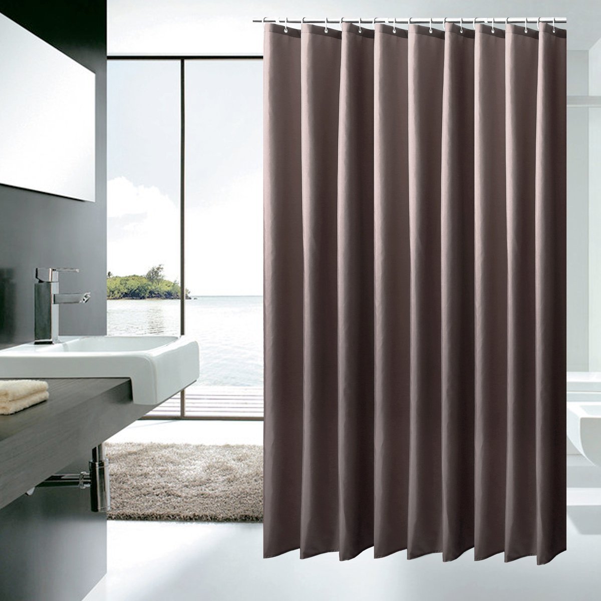Solid 36 Inch Wide X 72inch Long Small Size Hotel Fabric Shower