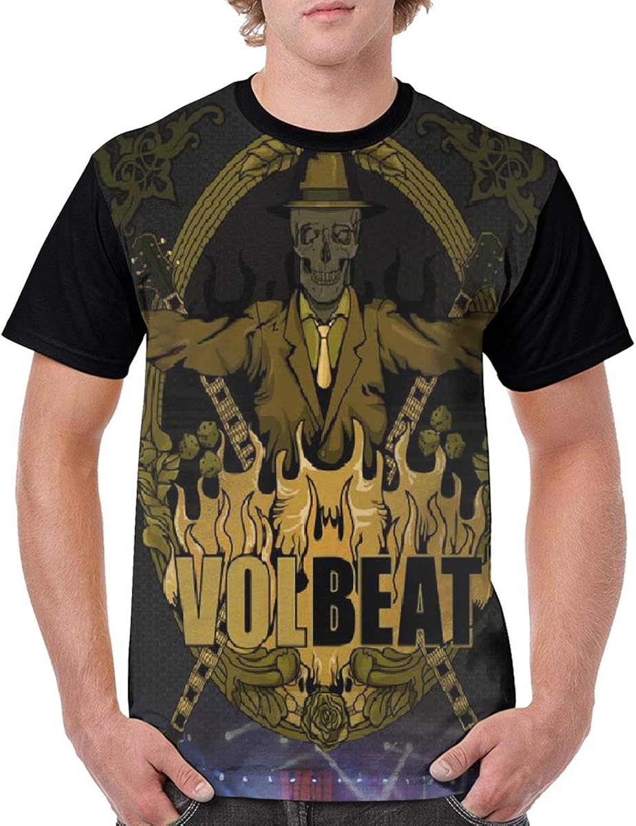Amazon.com: CANIOMAD Volbeat Men's Trend Short T-Shirt Shirt: Clothing