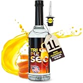 ATREVO Triple Sec Syrup Orange Liqueur Cointreau Liqueur &ndash; Non-Alcoholic Sweet Citrus Syrup for Cocktails Mocktails, Liquor Pourer Dispenser Bundle, 1 Liter Size