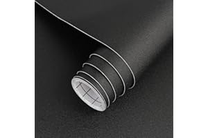 ARTHOME WALL DECOR Matte Black Peel and Stick Wallpaper 17"x120", Self-Adhesive and Removable Vinyl Wallpaper Waterproof and Oil Proof Contact Paper for Cabinets Countertops Wall Covering
