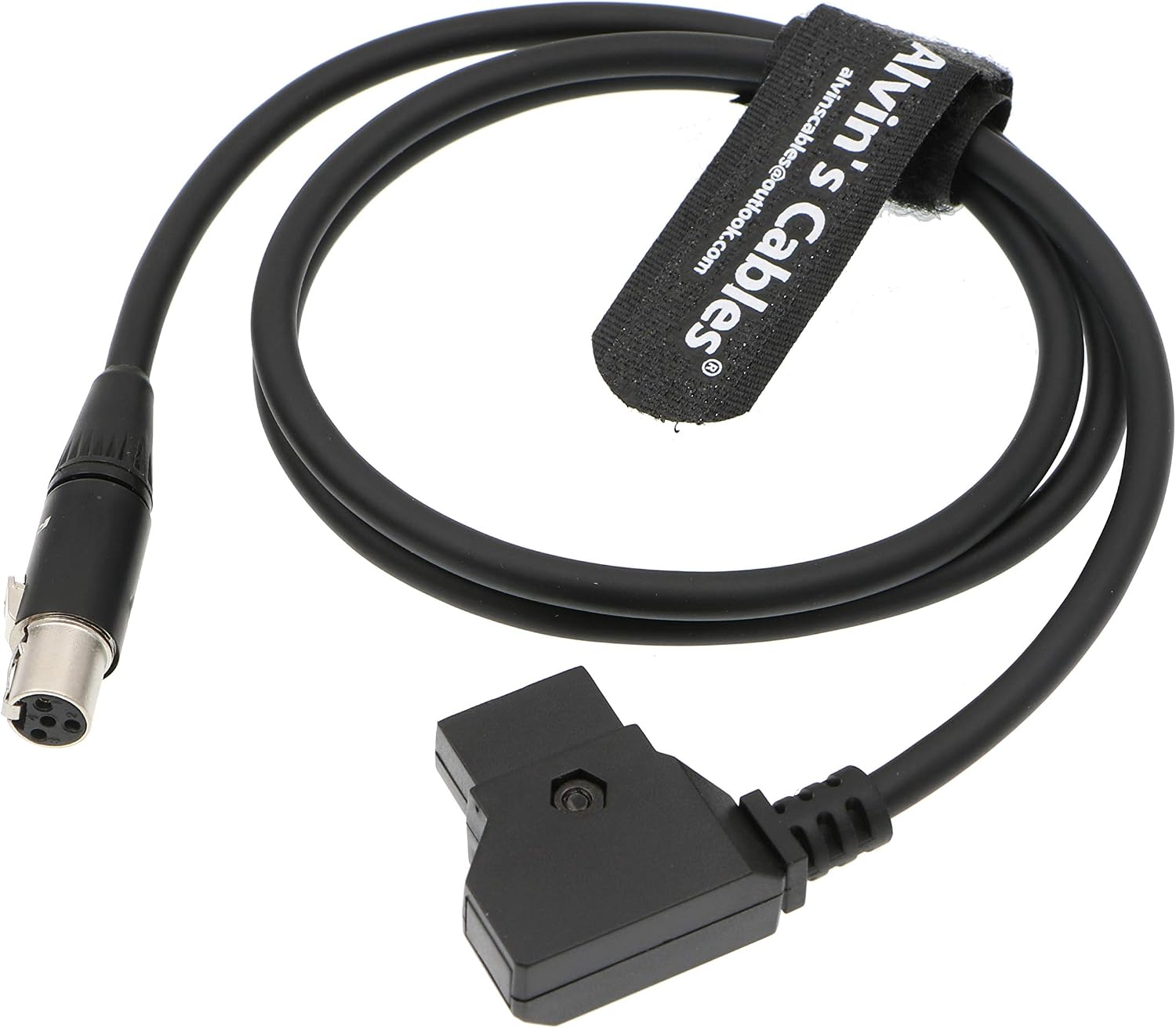 Câble D'alimentation Alvin's Cables Mini XLR 4 Broches Femelle Vers D-Tap - 80 Cm - Pour Moniteur TVLogic