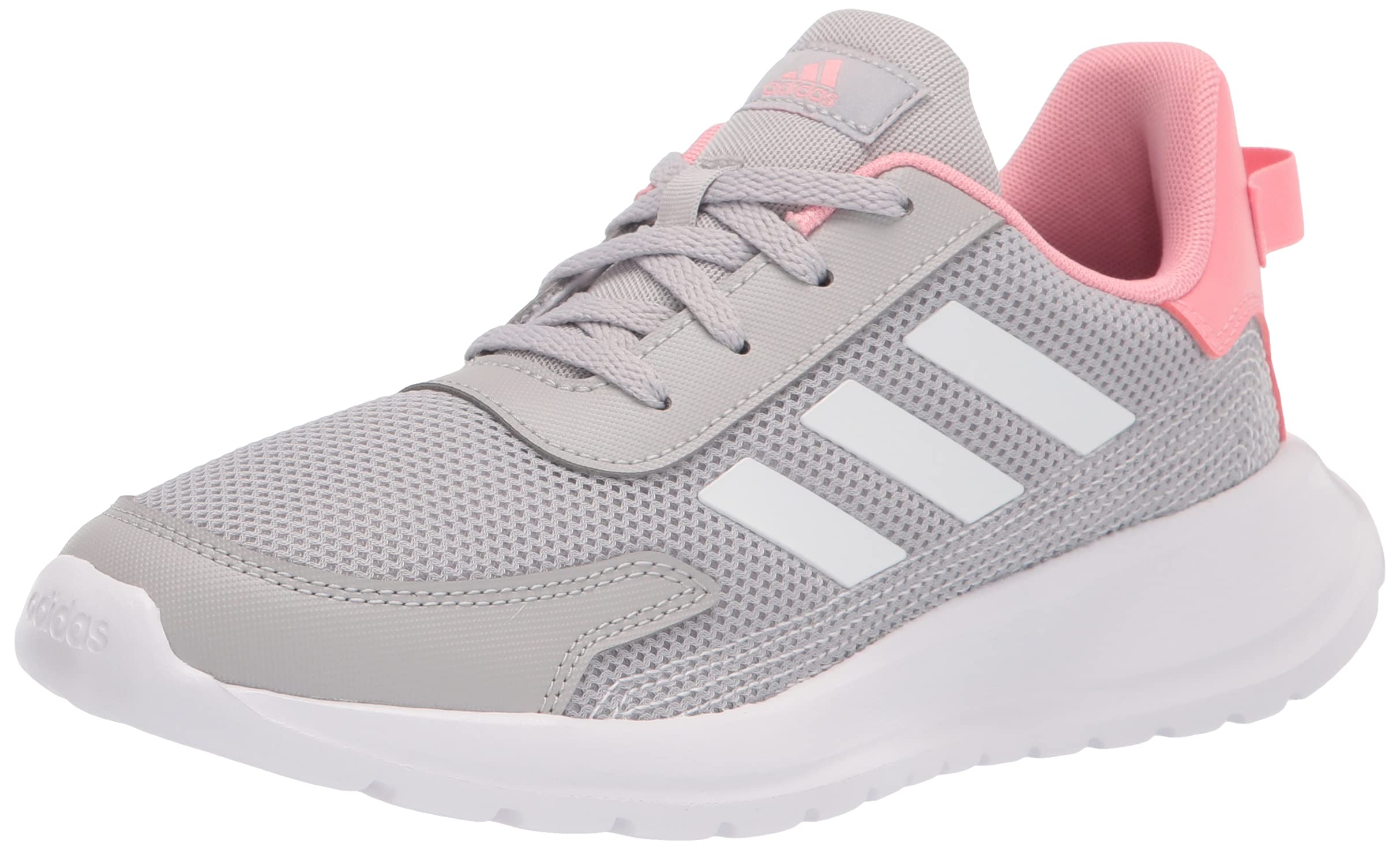 adidas Tensor Running Shoe, Grey/White/Super Pop, 6