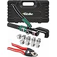 UTZIKO Hydraulic Crimper Tool for 1/8" 3/16" Stainless Steel Cable Railing Kit Hardware System Fittings, with Cable Cutter