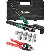 UTZIKO Hydraulic Cable Railing Crimper Kit with Cable Cutter | For cable railing installation, crimps 1/8" and 3/16" stainless steel cable fittings with a cable cutter included.