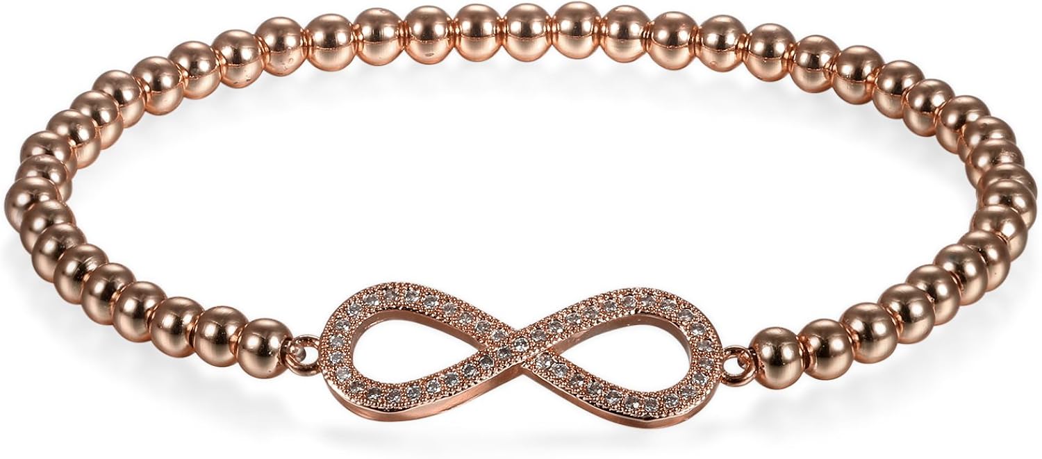 JewelryWe Schmuck Damen Charm Armband, Elegant Zirkonia Infinity