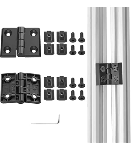 その他 Low Profile Hinge Mount 40-63" 2Pcs 4040 Aluminum Profile Movable Hinge Connector Zinc Alloy 180