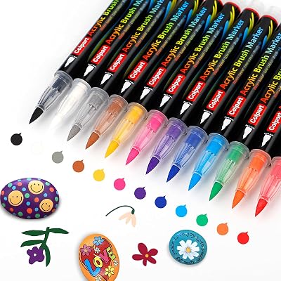 colpart 12 Colors Acrylic Paint Markers Nail Art Pens Water-Based Quick-Drying