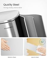 SONGMICS Kitchen Bin 50 L Pedal Soft Close Steel Inner Bucket LTB050E01 view 3