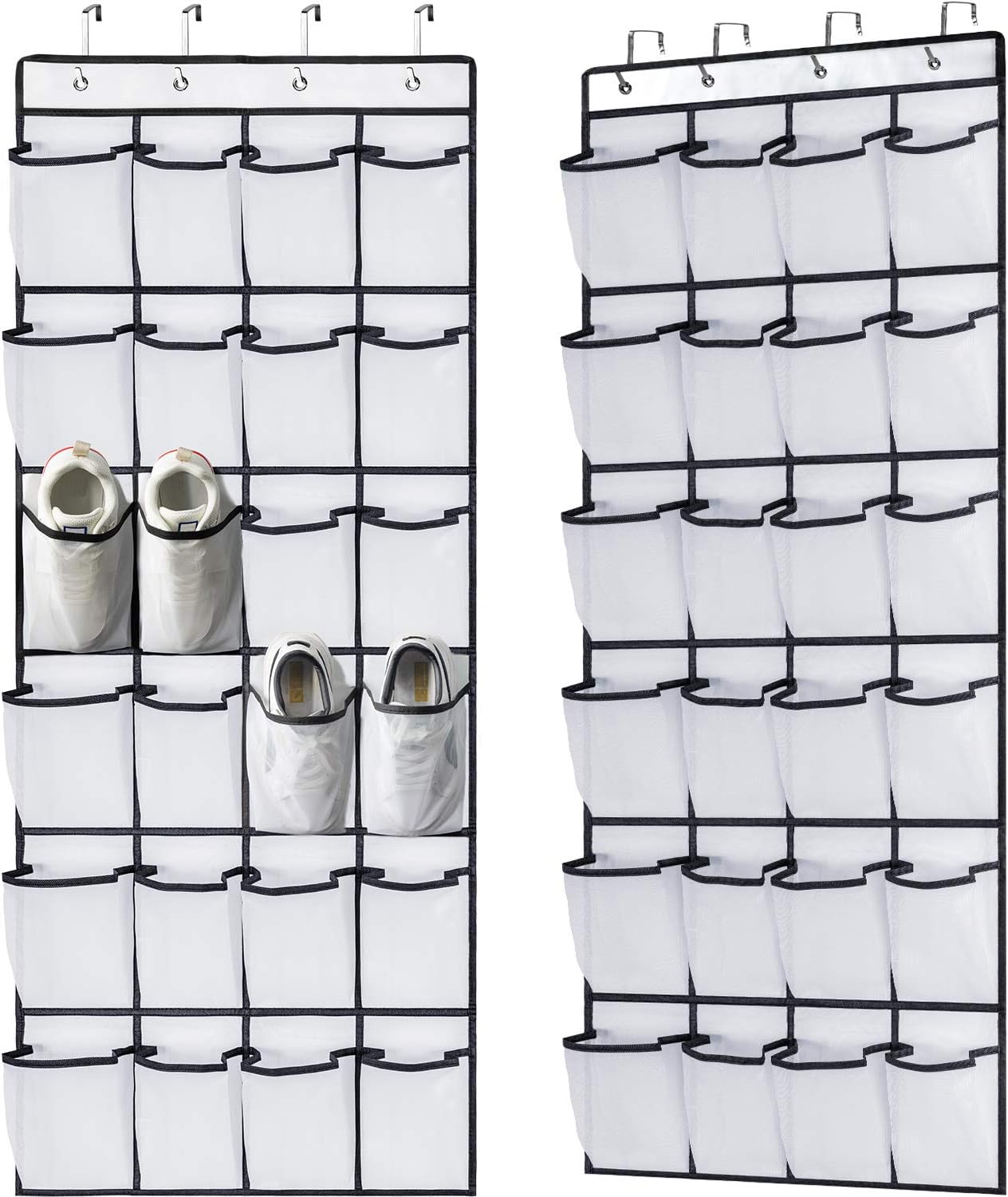 2 Pack Over the Door Shoe Organizers,Hanging Shoe Holder with 24 Durable Large
