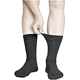 vitsocks Men's Loose Fitting Non Elastic Top ALL-COTTON Socks (3 PAIRS) Soft Gentle Grip without Elasticated Cuff
