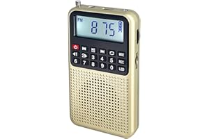 YOFITS YF39 3-in-1 Portable Radio AM FM MP3 Player Voice Recorder- Multi-Function Excellent Reception and Rechargeable Battery Small Receiver with Bluetooth & Emergency Flashlight for Outdoors(Golden)