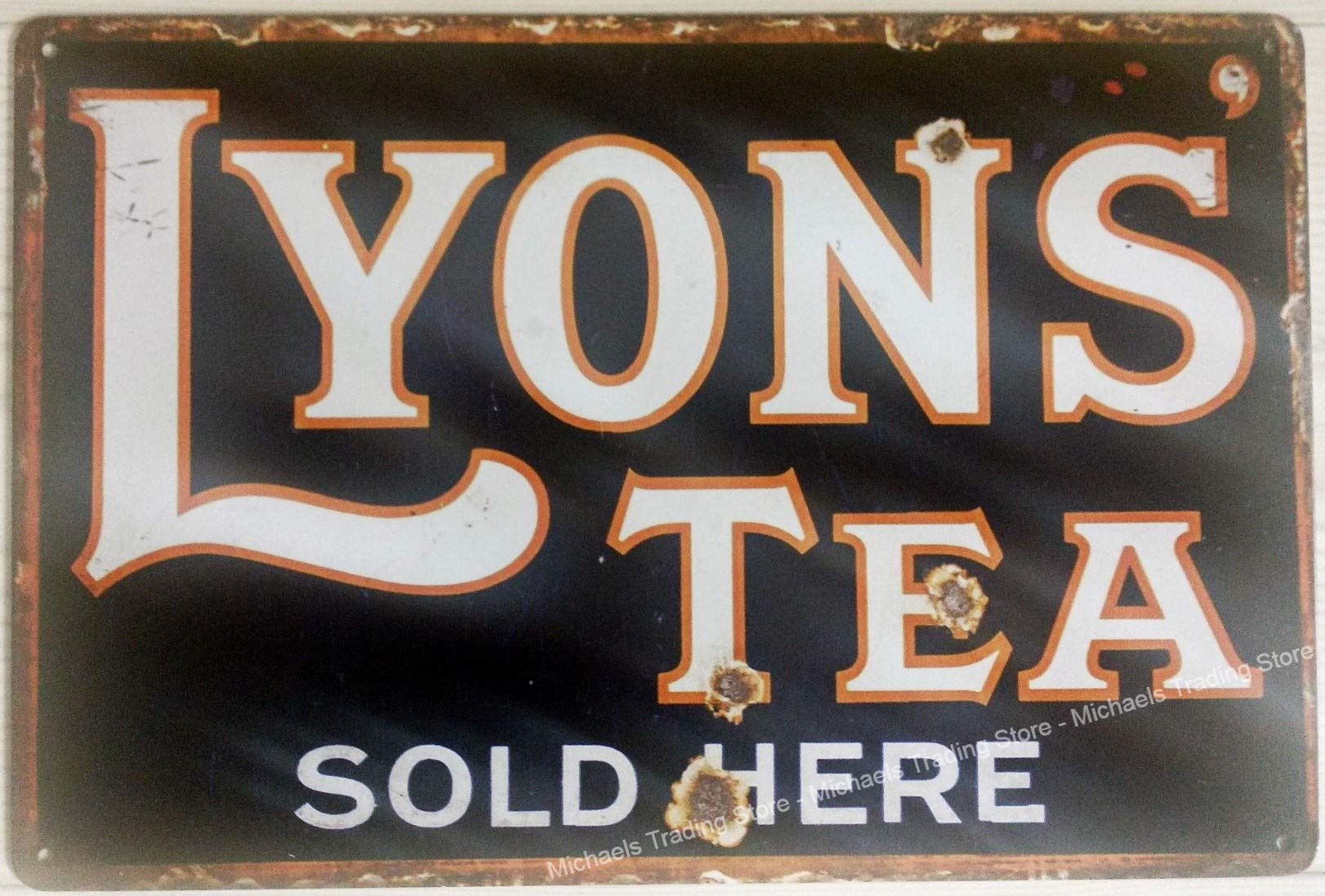 MKS Trading Lyons Tea Metal Sign Large 30CM x 20CM (Approx 12" x 8") Retro Vintage Style Kitchen Pub Bar Cafe Home Man Cave Garage