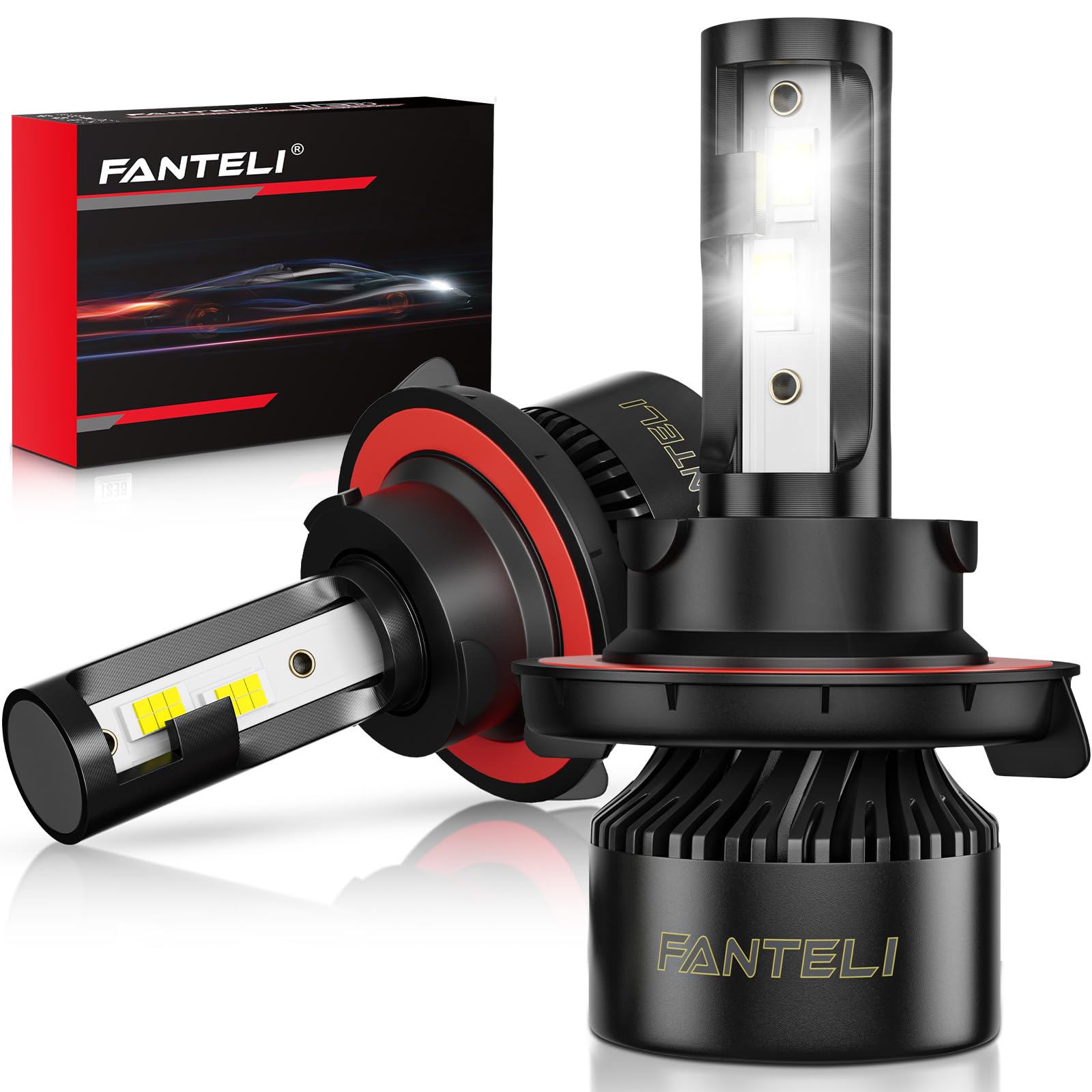Photo 1 of FANTELI ???/???? Bulbs High and Low Beam 6500K Cool White 40000LM 900% Brightness, 1:1 Size Plug and Play IP68 Waterproof Off-Road Lights, Pack of 2