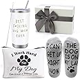 Best Dog Mom Gifts,20 OZ Wine Tumbler Unique Gifts Idea Basket Box with Socks for Veterinarian,Animal Rescue or Vet Tech,Makeup Bag Dog Lover Funny Gift for Women,Gag Gift for New Puppy Baby Owners