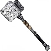 LOOYAR Norse Thunder Hammer Foam Prop for Costume Play &amp; Reenactment | Norse thunder hammer design PU foam Detachable head and handle Lightweight safe construction For LARP cosplay Halloween
