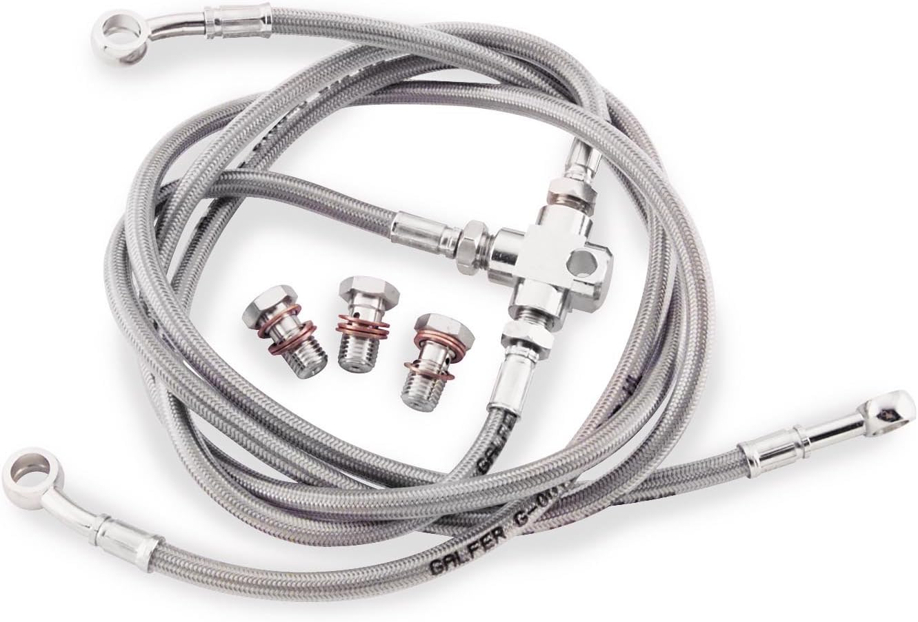 Galfer Front Brake Line Kit (3 Line) Compatible with 03-14 Suzuki LTZ400