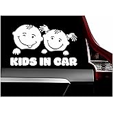 ASTUTE GRACE Kids in car Baby on Board Sticker for Cars Baby on Board Signs for Car Durable and Strong Adhesive White 7 x 4.3 inch AG-608