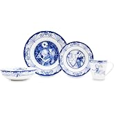 Disney The Nightmare Before Christmas Jack and Sally 8-Piece Ceramic Dinnerware Set | Includes Salad Plates, Bowls, Mugs