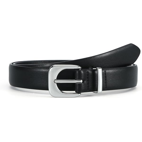 Amazon.com: Earnda Thin Belt for Women Jeans Dresses Black  display picture 2