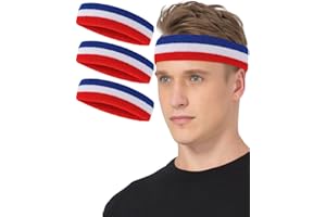 Tanluhu Sweatbands Sport Headbands for Working Out, Execise, Tennis, Basketball, Running - Terry Cloth Athletic Sweat Cotton Headband Outdoor for Men & Women