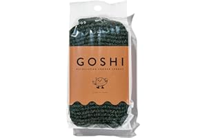 GOSHI Exfoliating Shower Sponge - Rip-Resistant, Rapid-Drying Exfoliating Bath Sponge for All Skin Types - Moss Green - Made in Japan