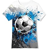 Kimoda 3D Graphic Short Sleeve Shirts Boys Girls Cool T-Shirt Unisex Novelty Tees for 7-12 Years Teens