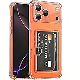 for 2025 iPhone 17 Pro Case Wallet Phone Case With Card Holder Clear Protective Phone Case with Credit Card Holder Heavy Duty Protection Anti-Scratch Compatible for New iPhone 17 Pro 6.3in Transparent